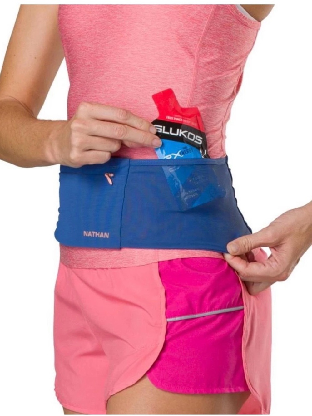 NWT Nathan The Zipster Max Workout Belt Blue Size L